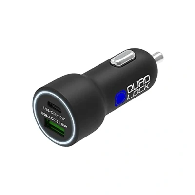 Afbeelding van 48 W QUAD LOCK Dual USB (C+A) sigarettenaansteker oplader
