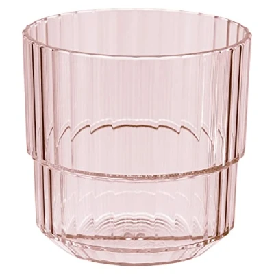Afbeelding van APS Linea beker van hoogwaardig kunststof Tritan glas, 0,22 l, BPA vrij, stapelbaar, onbreekbaar, herbruikbaar, vaatwasmachinebestendig, 220 ml, lichtroze