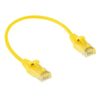 Afbeelding van ACT DC9852 LSZH U/UTP CAT6 Datacenter Slimline Patchkabel Snagless RJ45 Connectoren Geel 25 cm