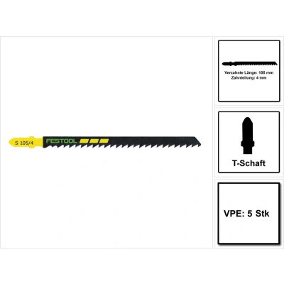Afbeelding van Festool Decoupeerzaagblad S 105/4 VE=5