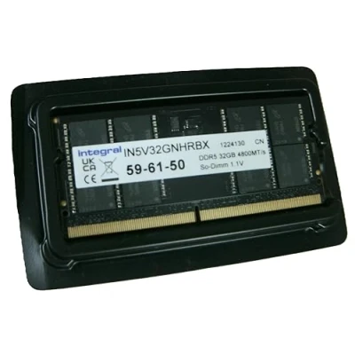 Afbeelding van Integral 32 GB DDR5 RAM 4800 MHz SODIMM Geheugen voor Laptop/Notebook PC5 38400