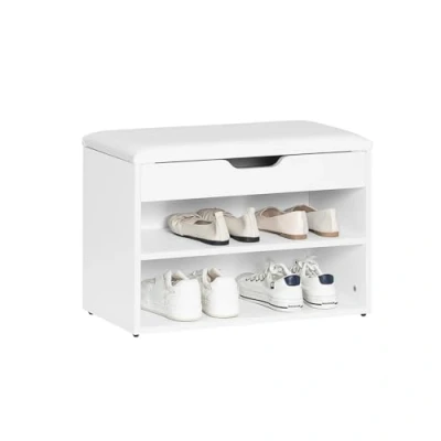 Afbeelding van sobuy® fsr25 W schoenenkast, 2 etages, met kussen, wit