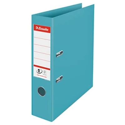 Image de Esselte No.1 Classeur à Levier, Capacité 500 Feuilles, Dos de 75 mm, A4 Léger &amp; Solide, Maison/Bureau, Motif Texturé, Gamme Colour&#039;Breeze, Bleu, 626504