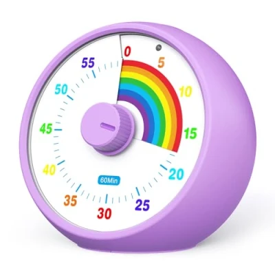 Afbeelding van Visuele timer voor kinderen, 60 minuten aftellen klaslokaal, kantoor, keuken, tijdmanagementgereedschap kinderen met stille werking, Pomodoro