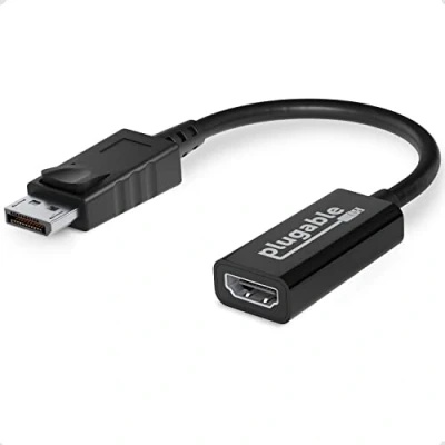 Afbeelding van Plugable DisplayPort naar HDMI adapter, actieve adapter 2.0, ondersteunt schermen tot 4K / UHD 3840x2160@60Hz