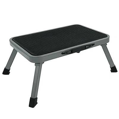 Image de Cartrend 10167 marchepied simple, Pliable, pour camping car, Marchepieds, Tabouret, Camping, Bus, Caravane, Jusqu&#039;à 150 kg, 47 x 26 cm, Hauteur : 17 Noir