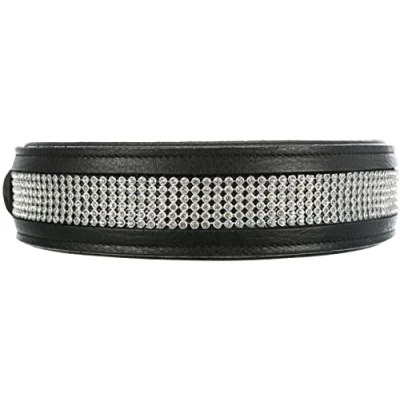 Afbeelding van Trixie Halsband Hond Active Comfort Met Strass Steentjes Leer Zwart