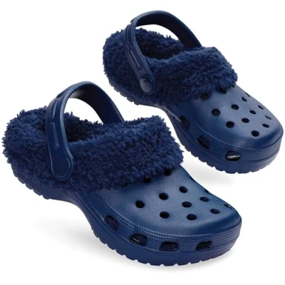 Afbeelding van CityComfort Doublé polaire sabots fille, chaussons enfants cadeau bleu marine, 33 EU