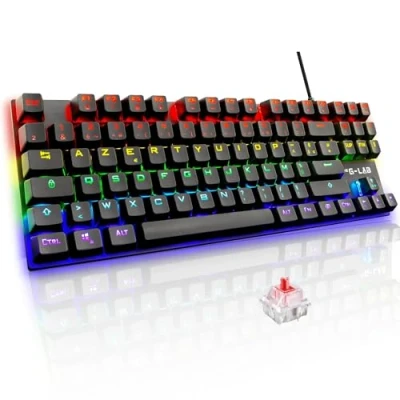 Afbeelding van Gaming Keyboard The G Lab Mercury AZERTY Frans Zwart