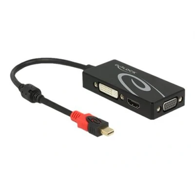 Image de Delock Convertisseur vidéo DisplayPort DVI, HDMI, VGA noir Pour la vente au détail