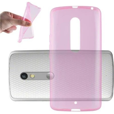 Afbeelding van Cadorabo Hoesje geschikt voor Motorola MOTO X PLAY in TRANSPARANT ROZE Beschermhoes gemaakt van flexibel TPU Silicone Case Cover