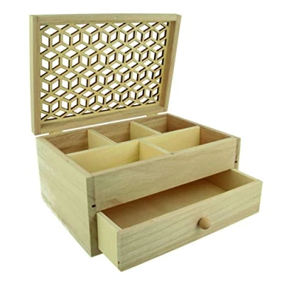 Image de Boîte à bijoux en bois Motif ajouré 19,8 x 15 cm