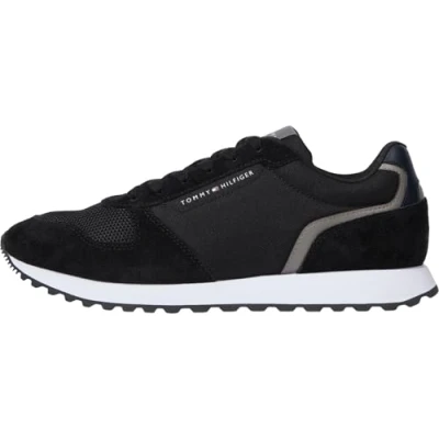 Afbeelding van Tommy Hilfiger NEW Runner Sneakers laag, Heren, Maat: 42, Black Leer/ synthetisch