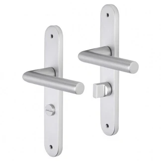 Afbeelding van Deurklink met wc sluitingschild Impresso London 63 mm (Aluminium)