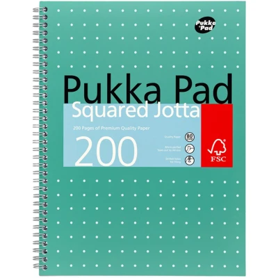 Afbeelding van Collegeblok Pukka Pad Jotta A4 ruit 5x5mm 4 gaats 200 paginas 80gr gro