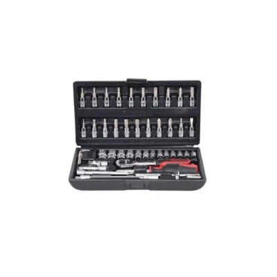 Afbeelding van KS TOOLS 918.0648 Doppenset 48 Zeskant Chroom vanadium staal 1/4 Met ratelfunctie