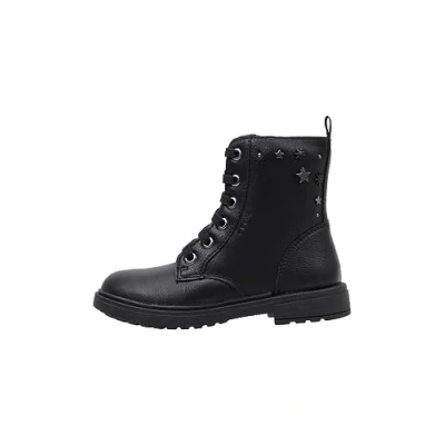Afbeelding van Geox Eclair GIRL Veterboots voor kinderen, Maat: 38, Black Hoogwaardig imitatieleer