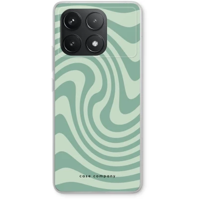 Afbeelding van Case Company® hoesje geschikt voor Xiaomi Redmi K70 Pro Swirl Groen Soft Cover Telefoonhoesje Bescherming aan alle Kanten en Schermrand