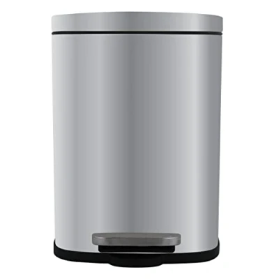 Afbeelding van Spirella Pedaalemmer Venice zilver 5 liter metaal L21 x H30 cm soft close toilet/badkamer