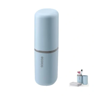 Afbeelding van Meiyijia Reiswaterbekerset, tandenborstelhouder voor tandenborstels en tandpasta, tandenborstelbeker, geschikt kamperen, reizen, zakenreizen, blauw