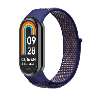 Afbeelding van Sport loop nylon bandje Donkerblauw gemêleerd Xiaomi Smart band 8