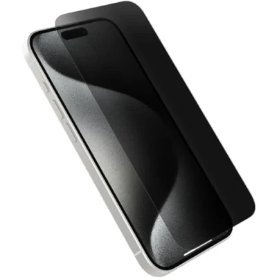 Afbeelding van OtterBox Premium Pro Glass Privacy Screen Protector (1 Stuk, Apple iPhone 15 Pro), Smartphone beschermfolie, Transparant