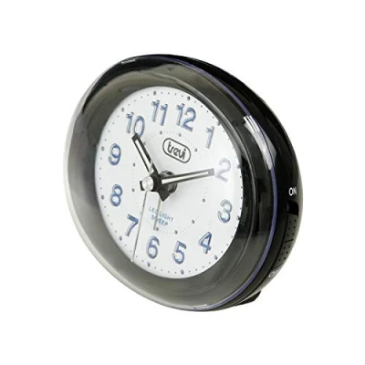 Afbeelding van Trevi SL 3052 Quartz klok met grote wijzerplaat, elektronische bel, stil uurwerk, achtergrondverlichting en snooze knop, zwart, 10 x 8,4 5,4 cm