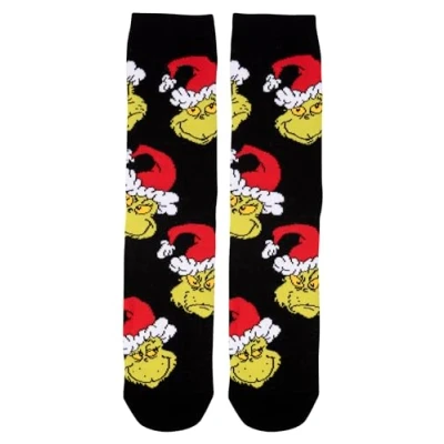 Afbeelding van United Labels The Grinch herensokken kerstsokken voor heren, zwart, zwart.