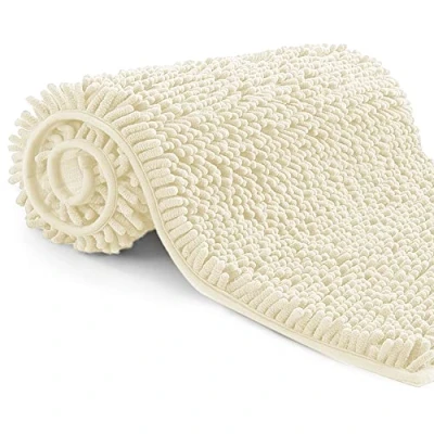 Afbeelding van Badmat van microvezel, badkamertapijt lengte 40 x 60 cm, wc mat, zacht, antislip, bruin