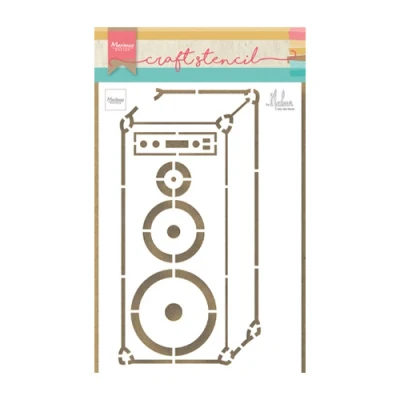 Afbeelding van Marianne D Craft Stencil muziek luidspreker by Marleen PS8062 210x149mm
