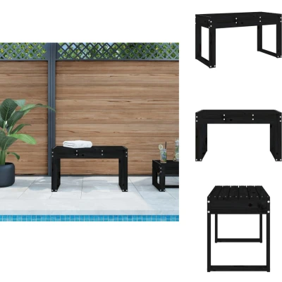 Afbeelding van Tuinbank 80x38x45 cm massief grenenhout zwart