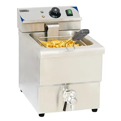 Afbeelding van Casselin CFEV8 Elektrische friteuse met afvoerventiel, 8 liter