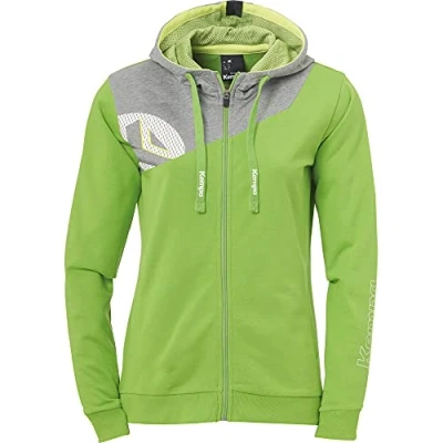 Afbeelding van Kempa Core 2.0 Hood Jacket Dames Hoop Groen Donker Grijs Melange Maat M
