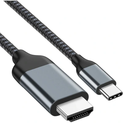 Afbeelding van USB C naar HDMI kabel 4K@60Hz 2 meter Zilver Allteq