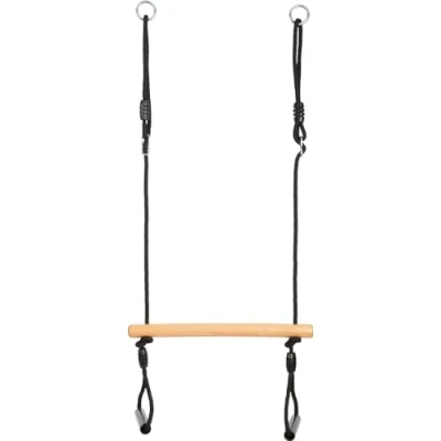 Afbeelding van Small Foot Houten Trapezeschommel met Gymnastiekringen Black Line
