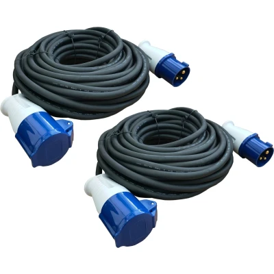 Afbeelding van DULA Verlengsnoer Camping CEE 20 meter 2 stuks Neopreen IP44 Max 3500 W