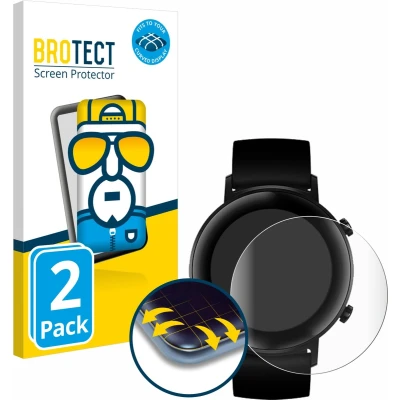 Afbeelding van BROTECT Screenprotector voor Huawei Watch GT 2 (42 mm) Folie Beschermfolie transparant volledig dekking (2 Stuks)