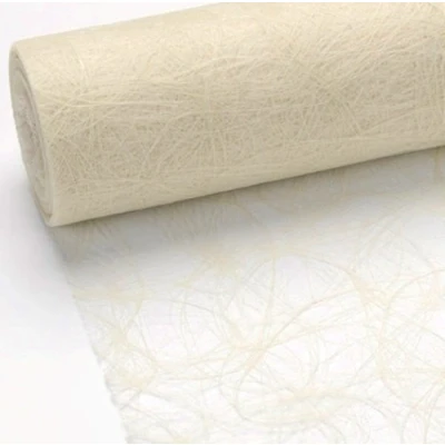 Afbeelding van Sizoweb® Vlies tafelloper, 25 m x 20 cm, champagne crème, voor bruiloft, communie, doop, Kerstmis