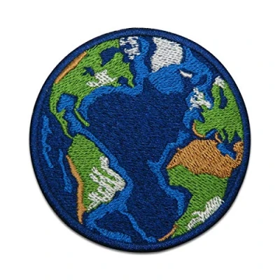 Afbeelding van Finally Home Opstrijkbare patch TERRE GLOBE TERRESTRE MILIMAAT Strijkijzer of naaipatch Decoratie reparatie voor kleding, jeans, tassen, broeken