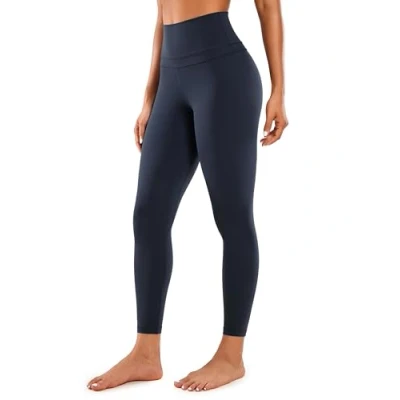 Afbeelding van CRZ Yoga Naked Feeling Legging voor yoga, sport, fitness, 7/8, hoge taille, met zakken, 63 cm, Marine.