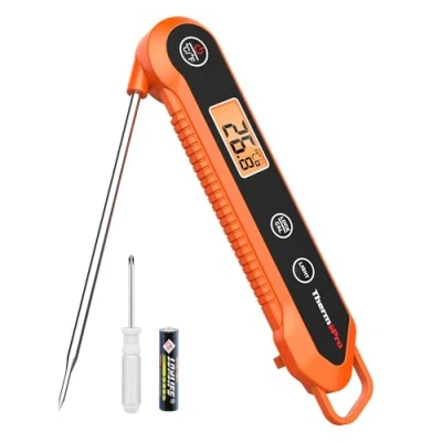 Afbeelding van ThermoPro TP03H IPX6 waterdichte keukenthermometer digitaal direct aflezen voor koken met kalibratie en achtergrondverlichting, geschikt BBQ, vlees, oven, gebak