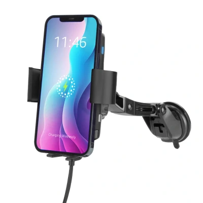 Afbeelding van ACT AC9010 Telefoonhouder Auto Smartphone Houder Zuignap/Ventilatie Draadloze Laadfunctie Automatische Detectie Zwart