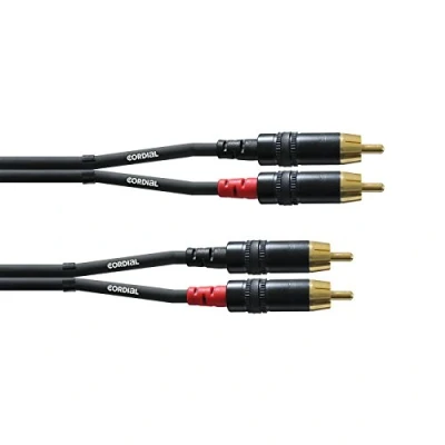 Afbeelding van Cordial CFU 3 CC Audio Adapterkabel [2x Cinch stekker 2x stekker] 3.00 m Zwart