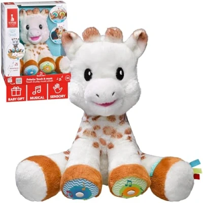 Afbeelding van Sophie de giraf Touch &amp; Music Knuffel Kinderspeelgoed met geluid Kraamcadeau Babyshower cadeau Vanaf 10 maanden 3 Melodieën Inclusief batterijen