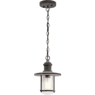 Afbeelding van Kichler LED Buiten Pendelarmatuur Riverwood 1X E27 Max 60W IP44 Dimbaar Weathered Zinc