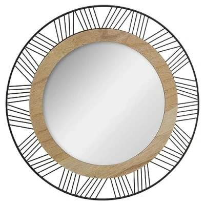Afbeelding van Atmosphera Wandspiegel Hout/Metaal Ø45 cm