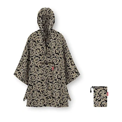 Afbeelding van Reisenthel Mini Maxi Poncho Regenponcho Opvouwbaar Baroque Marble Zwart