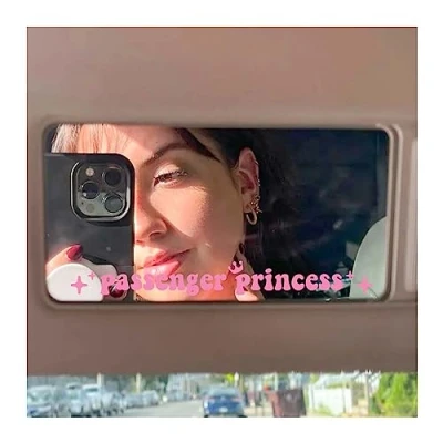 Afbeelding van Passagier Prinses Auto Accessoires, 4 Vinyl Stickers, Rozenhart Sterrenkrans, Leuke Waterdichte Spiegelsticker (Roze)