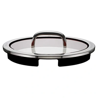 Afbeelding van WMF Functie Set van 4 pannendeksels 16 cm, glas met afvoerfuncties, glas, siliconen, Cromargan roestvrij staal, gepolijst, zwart