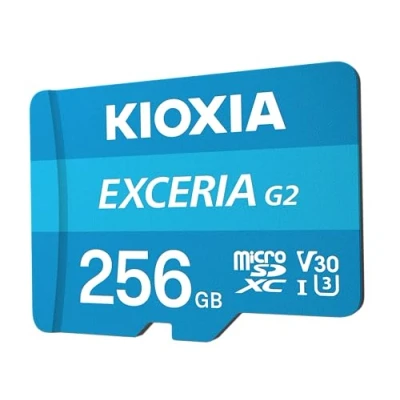 Image de KIOXIA EXCERIA G2 Carte mémoire flash 256 Go A1 / Video Class V30 UHS I U3 Class10 microSDXC